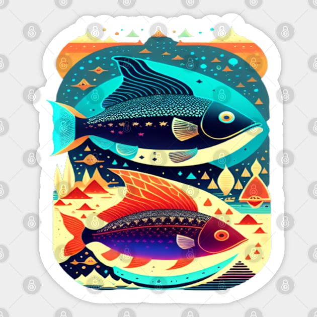 Sea and river inhabitants are wonderful fish.. Sticker by umculi